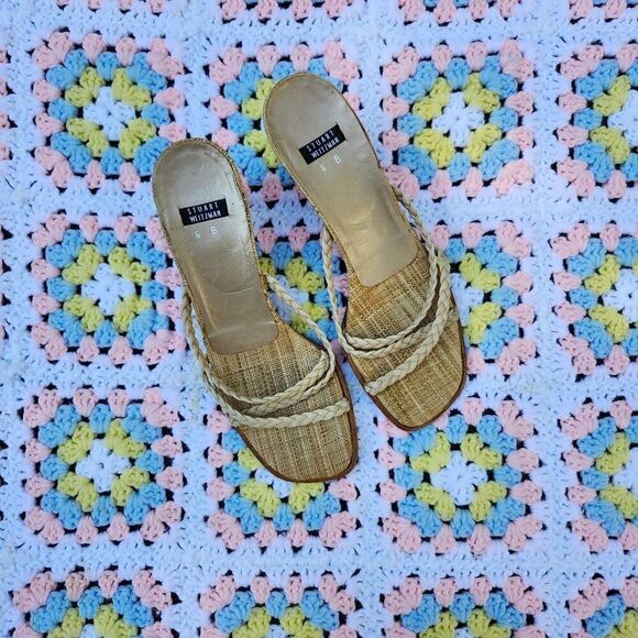 Sam edelman Beige leather braid kitten heeled sandals - Picture 1 of 3